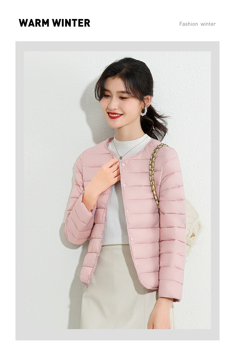 Women's Lightweight Round Neck Down Alternative Puffer Vest - Slim Fit Short Quilted Jacket For Layering & Warmth_voghion.com