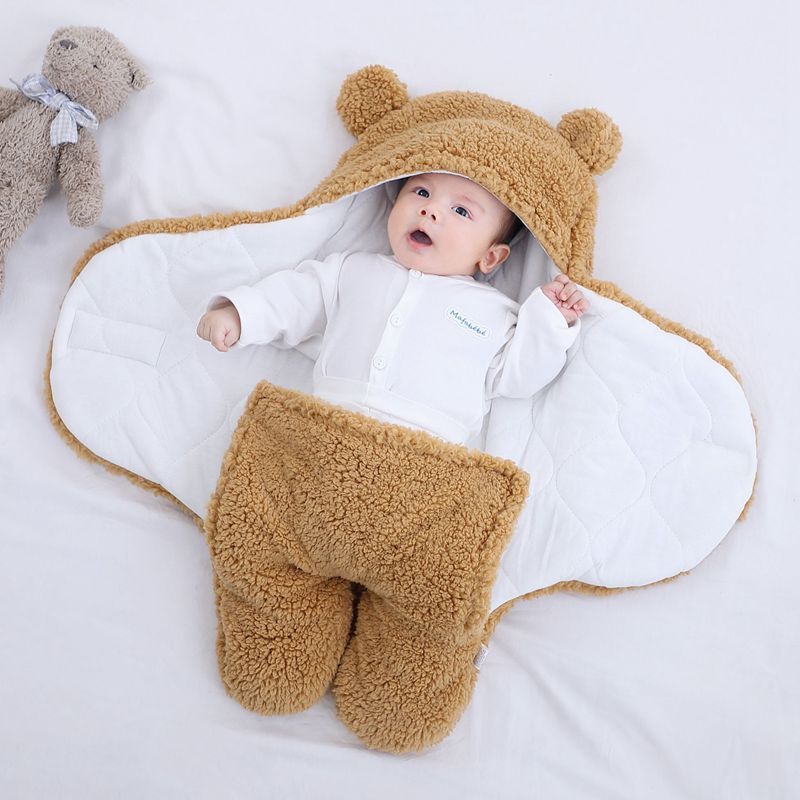 Sacos de dormir para bebés recién nacidos, mantas suaves para envolver bebés, sobres de ropa de cama para recién nacidos, saco de dormir de vellón grueso para bebés de 0 a 6 meses_voghion.com