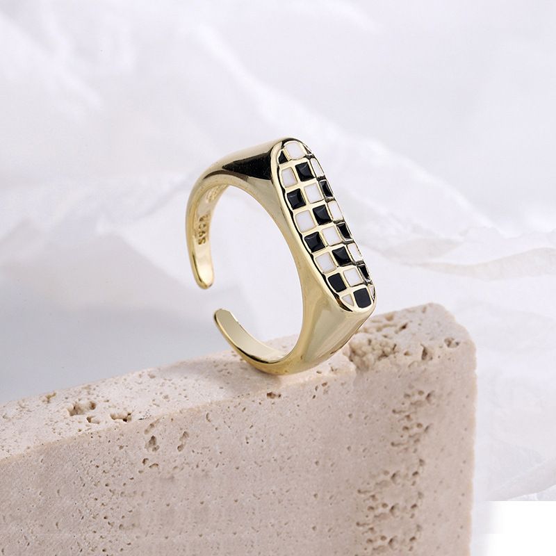 Anelli per il mignolo geometrici alla moda, in resina nera, stile unisex, combinazione creativa_voghion.com