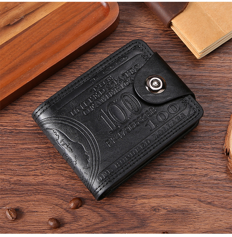Men's Wallet Short Personality Beautiful Money Clip Men's Two Fold Buckle Multi Card Slot Wallet Wallet_voghion.com