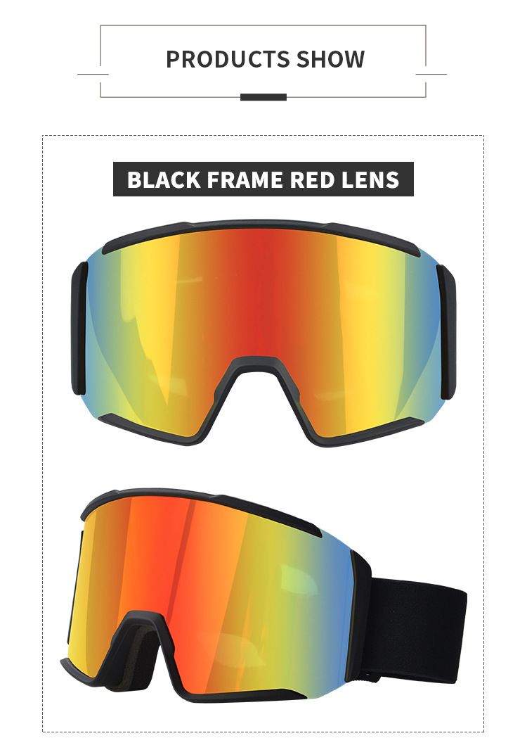 Outdoor sports snow adult skiing with high-definition wide field of view, double-layer fog and anti UV goggles_voghion.com