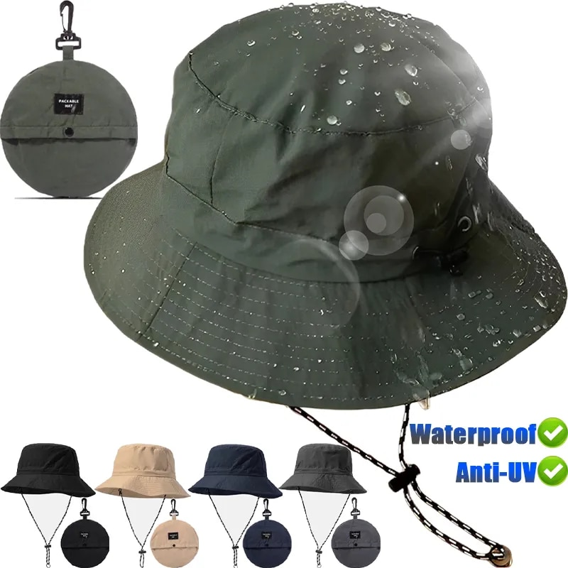 Casquettes de pêcheur à séchage rapide pour femmes et hommes, chapeaux d'été en plein air, de plage, de Panama, imperméables, pour camping, randonnée, pliables_voghion.com