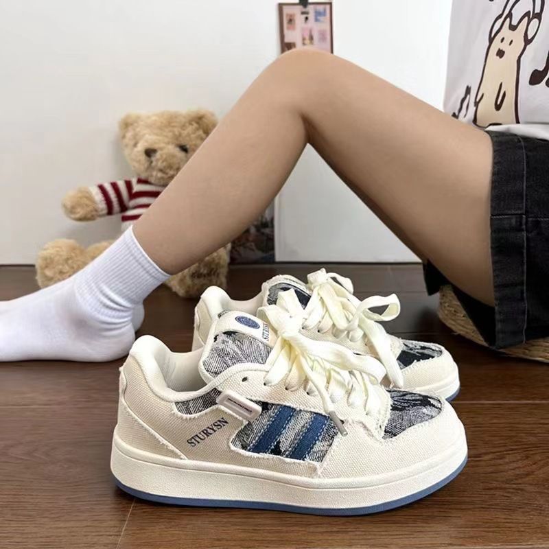 What fish women's niche bread board small white Korean version four season sports shoes learning_voghion.com