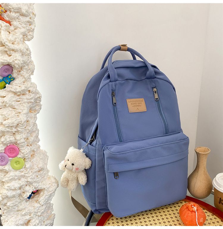 Nueva mochila escolar para estudiantes de secundaria, de gran capacidad, sencilla y para uso al aire libre._voghion.com