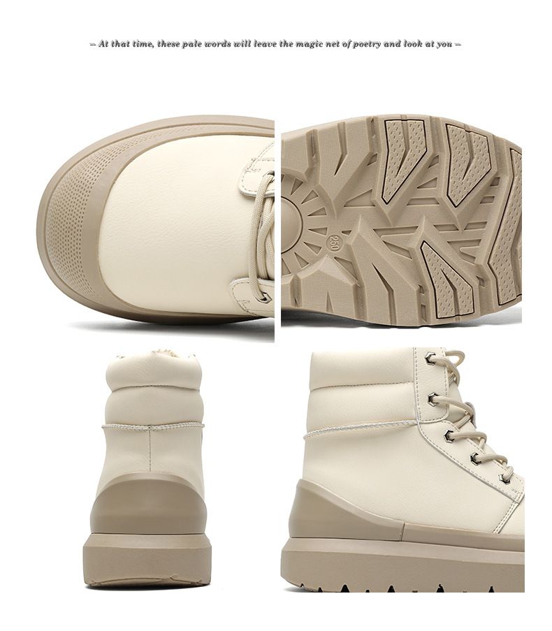 Unisex Winter Boots With Faux Fur Lining, Waterproof & Slip-Resistant, Comfortable Thick-Soled Casual Shoes For Men And Women_voghion.com