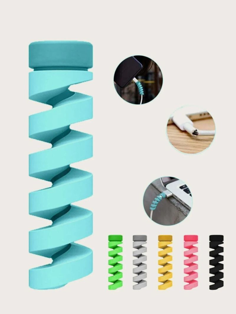 6 Pcs Spirale Kabel Protector Ladekabel Draht Organizer Für Telefon Daten Linie_voghion.com