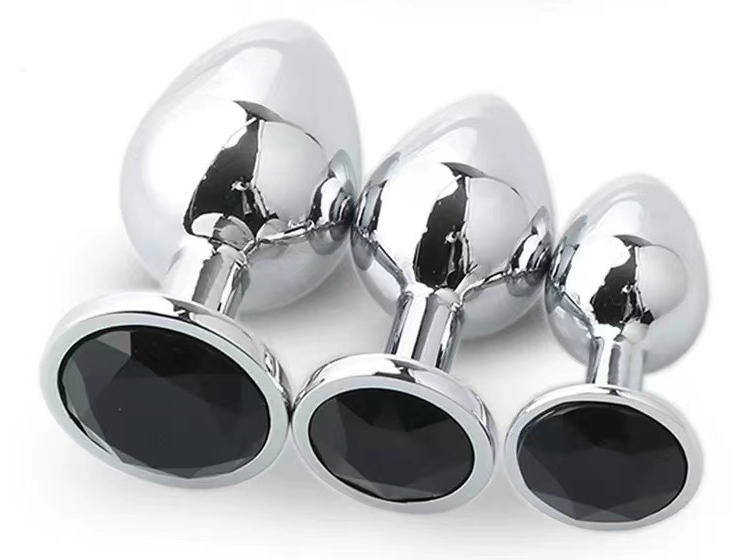 Erotischer SM-Analplug aus Metall für Erwachsene, große, mittlere und kleine Größe, rundes Hinterhof-Analplug-Set, bunte Sexprodukte aus Edelstahl_voghion.com