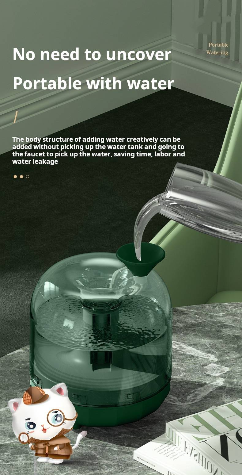 Intelligent Constant Humidity Color Lighting, Colored Glass Art Humidifier, Creative Water Replenishing Humidifier, Large Spray Household Humidifier_voghion.com