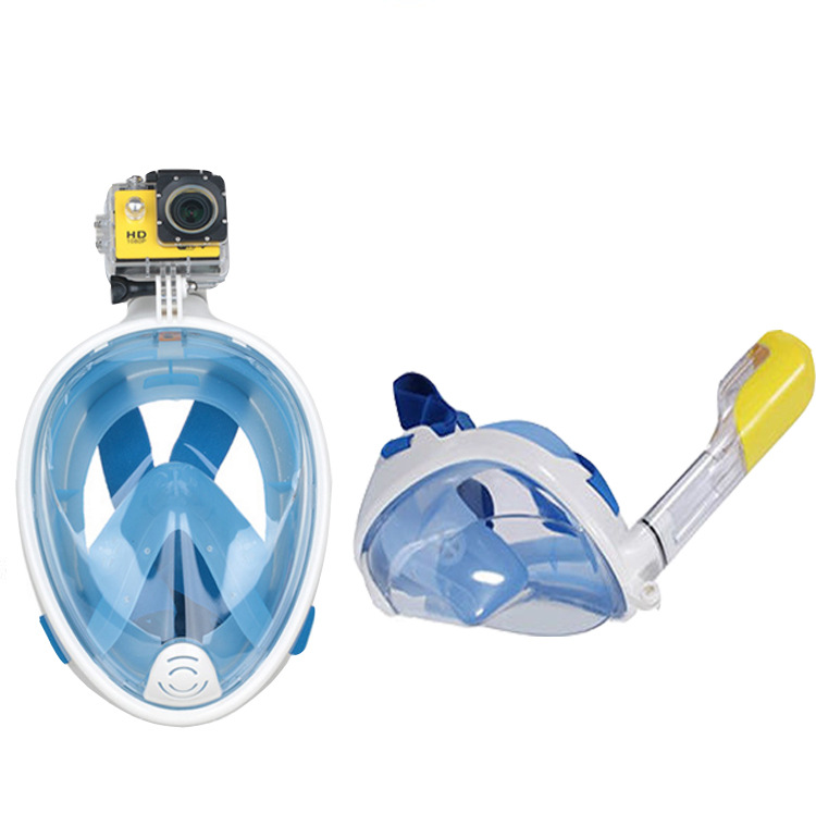 Dykning til voksne og børn, helmaske, tørre beskyttelsesbriller, svømme- og snorkelmaske med anti-dug._voghion.com