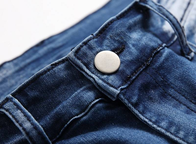 Vīriešu jauni rudens vīriešu džinsi tumši zili divkrāsu bloku raibs strečings ikdienas vīriešu bikses tendence_voghion.com