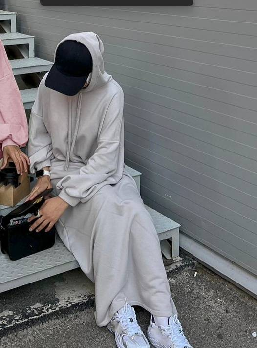 Women's Clothing Solid Color Hooded Sweater Dress_voghion.com