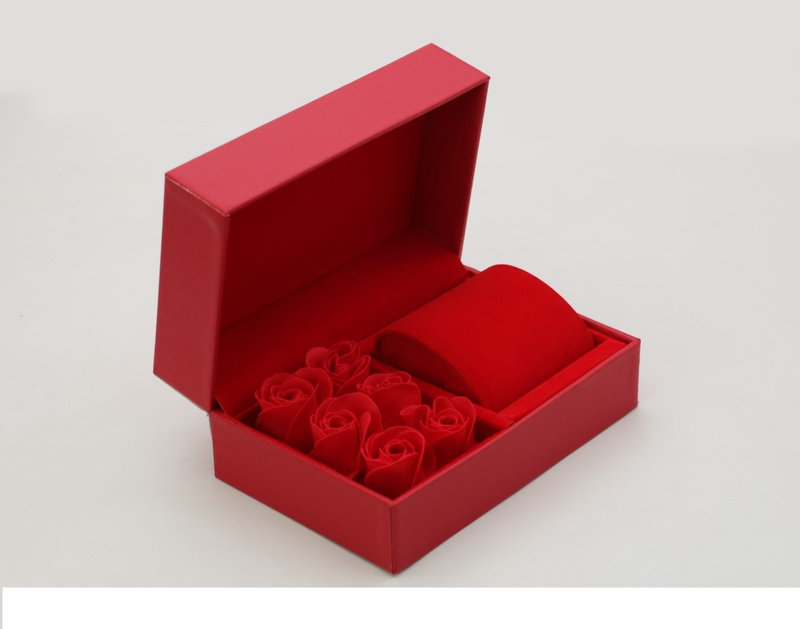 Uhrenbox Pu Clamshell Rose Geschenkbox für Männer und Frauen Valentinstag Geschenk Aufbewahrung und Verpackung Uhrenbox-Set_voghion.com