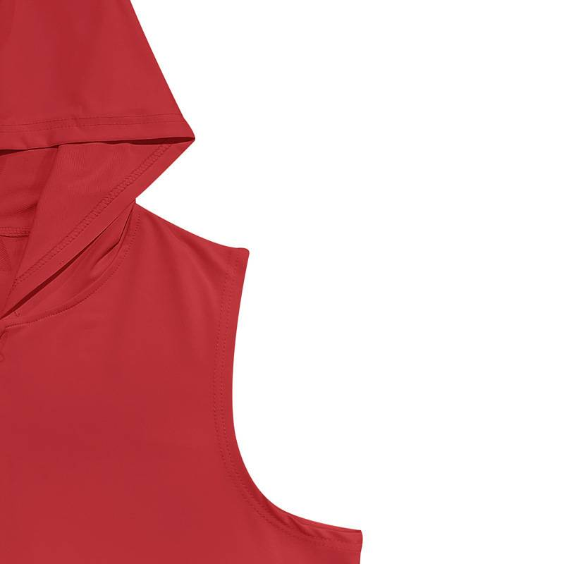 Summer New Zipper Hooded Relaxed Breathable Sports Fiess Casual Vest Shorts Men's Suit_voghion.com