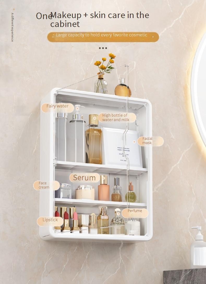 Wall Mounted Bathroom Organizer - No Drill Hanging Storage Box For Shower & Toilet (Waterproof Cosmetic Holder)_voghion.com
