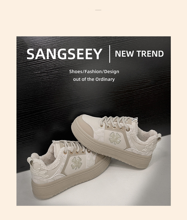 Shoes For Women Sneakers All Match Large Size Women's Shoes Fashion Sports Casual Shoes Winter Plus Velvet Cotton Shoes For Women_voghion.com