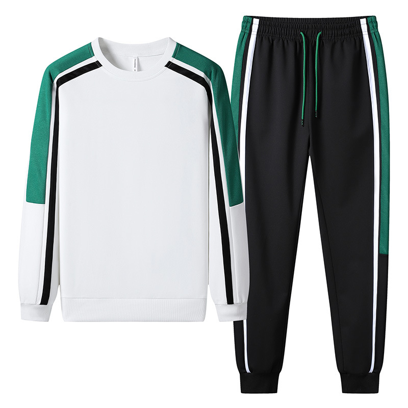 2025 New Spring And Autumn Men's Casual Set, Round-neck Long-sleeved Sweatshirt, Men's Sports Two-piece Set_voghion.com