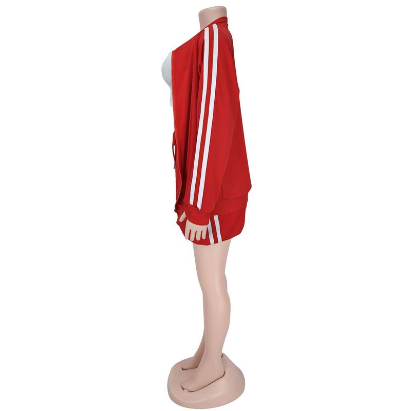 Vêtements pour femmes Mode Vêtements pour femmes Veste à ruban Jupe courte Couleur unie Costume deux pièces Neuf_voghion.com