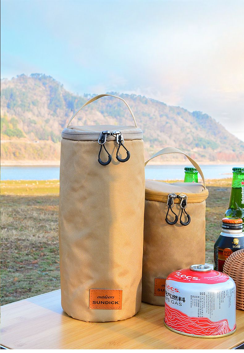 Outdoor Round Barrel G2 High Mountain Flat Canister Protective Cover Camping Gas Lantern Portable Storage Bag_voghion.com