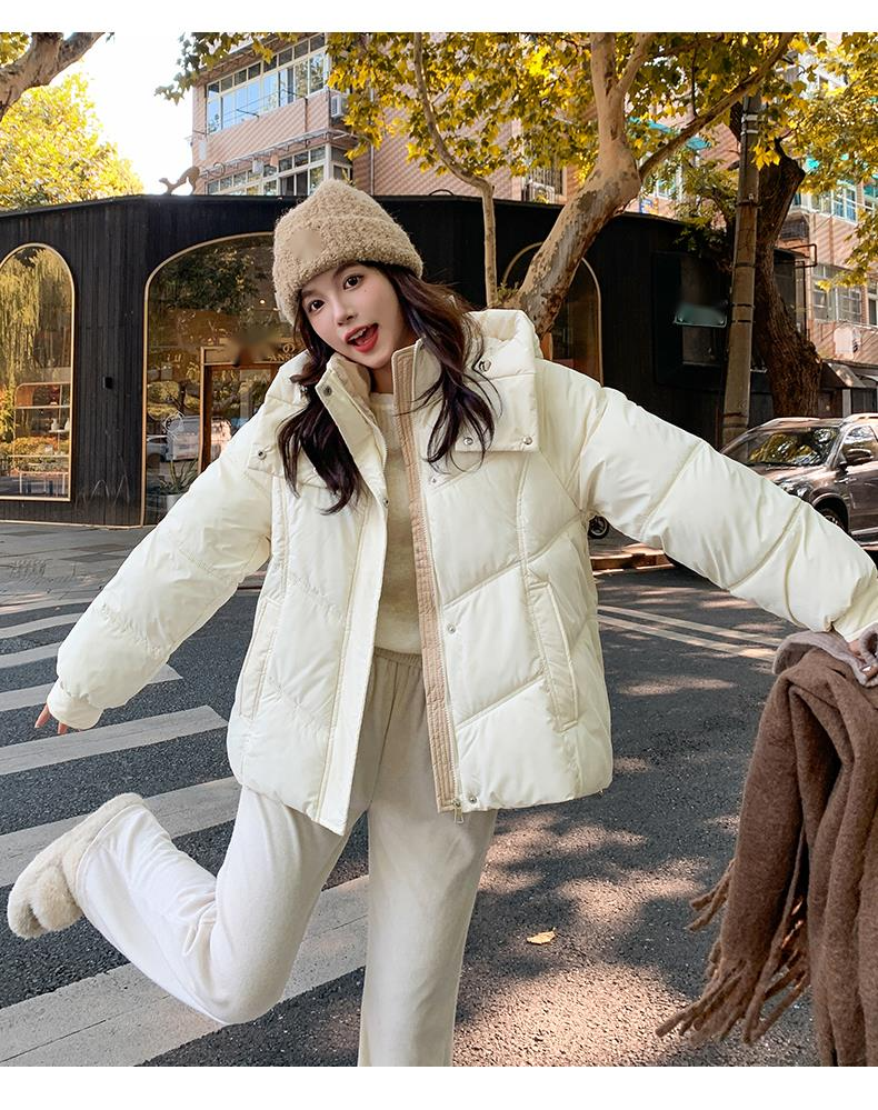Nuovo piumino da donna di 24 anni, corto e corto, giacca in cotone versione coreana, giacca con cappuccio per studenti dalla vestibilità ampia_voghion.com