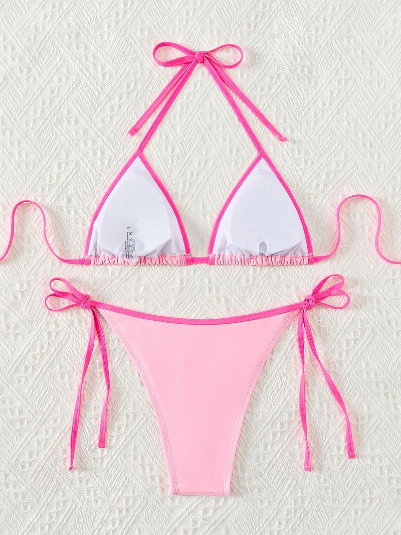 Costume de baie pentru femei, model nou, albastru și alb, cu imprimeu de porțelan, șireturi, bikini sexy, divizat_voghion.com