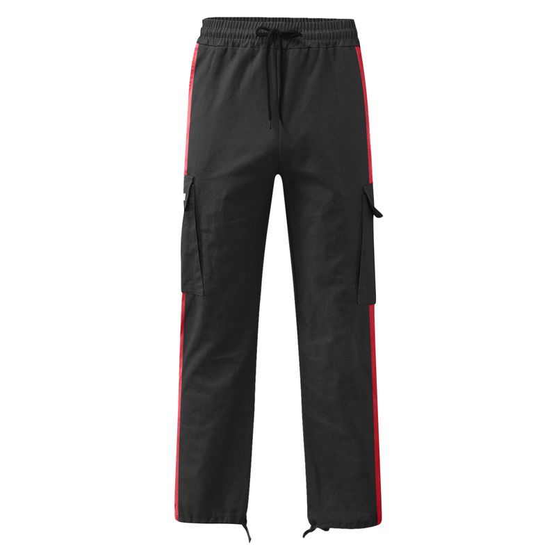 Pantaloni cargo da uomo nuovi, primavera-autunno 2025, con coulisse e design a blocchi di colore_voghion.com