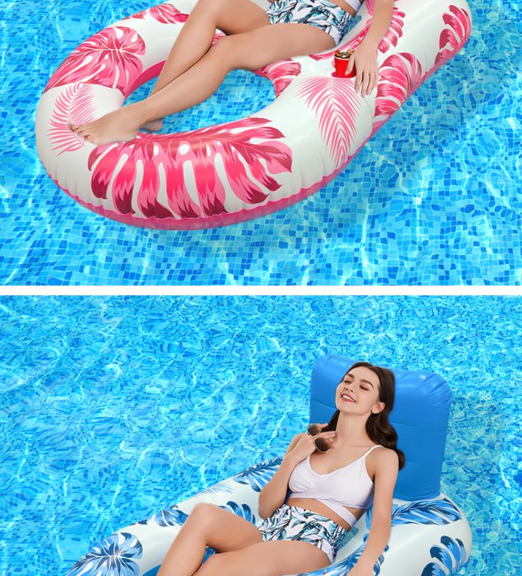 Aufblasbare Schwimmliege - Klappbare Rückenlehne mit Mesh-Netz für Pool, See & Strand_voghion.com