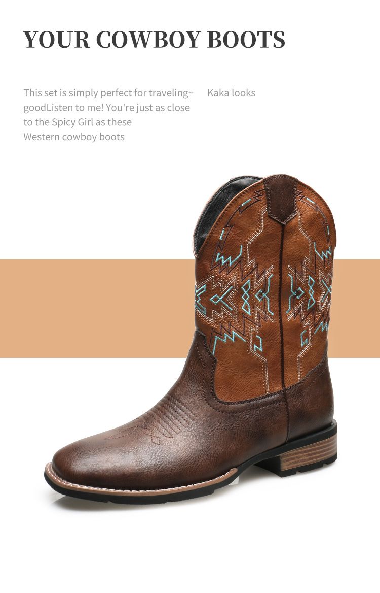 Retro Western kauboi pikad rüütlisaapad mees_voghion.com