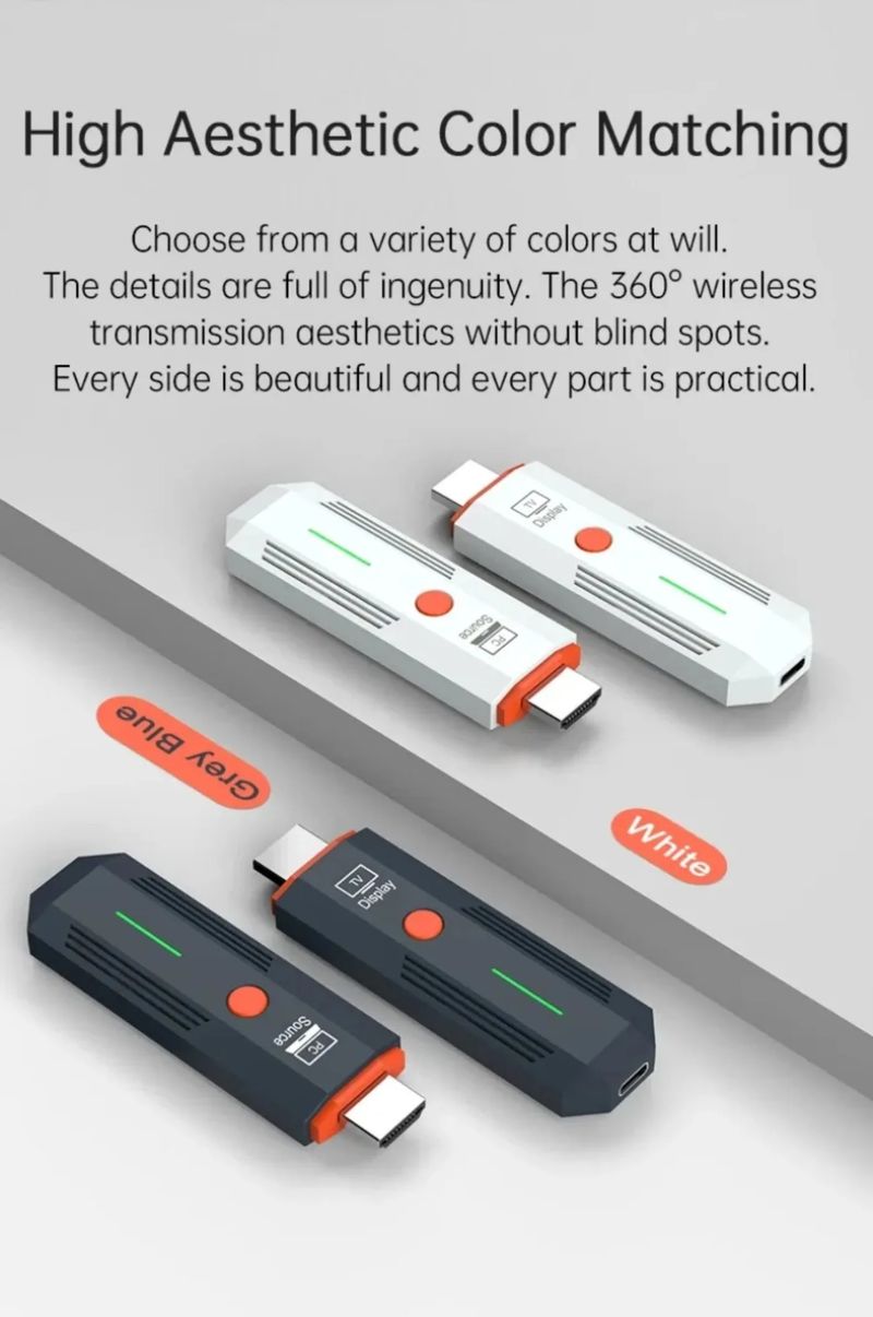 1080P 50M HDMI-kompatibles drahtloses Video-Transmitter- und Empfänger-Kit (Stick-Dongle-Adapter) für TV-Box, Monitor und Projektor_voghion.com