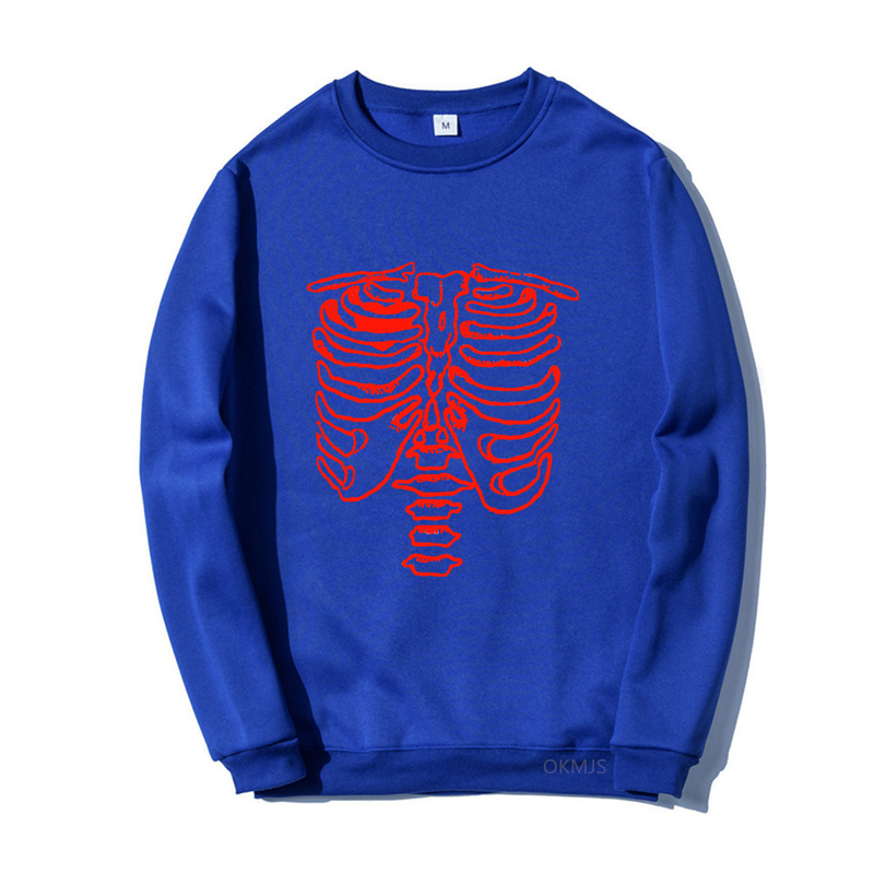 Sudadera con cuello redondo de popa de calavera oscura, sudadera deportiva con oscilación inferior roscada para hombres y mujeres, jersey gótico para parejas_voghion.com