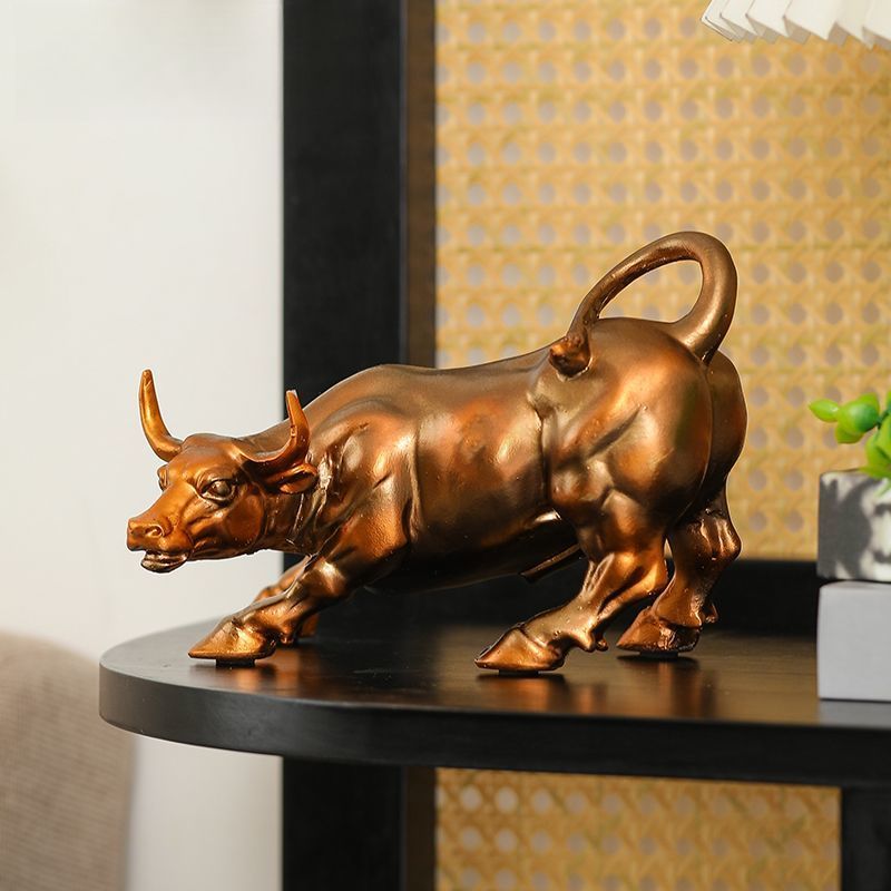 Wall Street Bull Wealth-Attracting Resin Craft Entrance Living Room Office Bar Counter Top Wealth-Giving Ornament_voghion.com