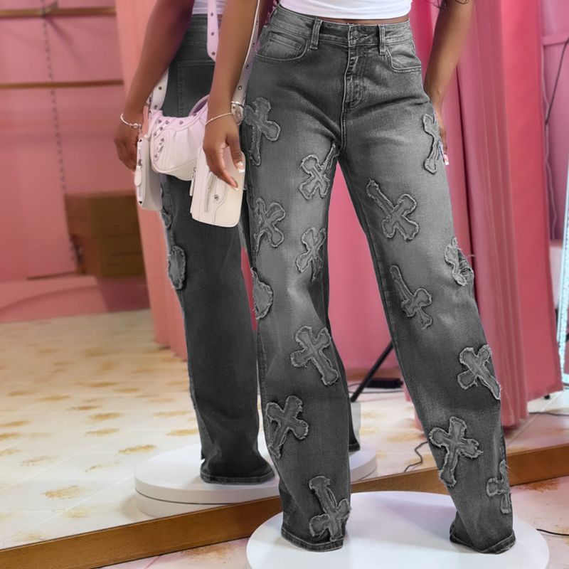 Women's Clothing New Cross Washed And Burned Western Elastic Casual Denim Suit_voghion.com