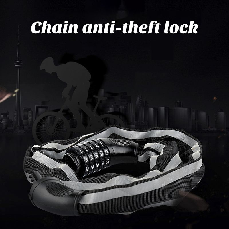 Bloqueio de corrente de bicicleta SportLife com chave de alta segurança anti-roubo impermeável resistente a cisalhamento universal motocicleta scooter bloqueio de corrente_voghion.com