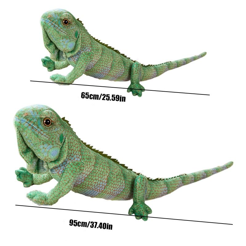 Realistisches Plüschtier Chamäleon Eidechse für Kinder und als Requisite für Fotografie-Lehrgänge Kurzplüsch, PP-Baumwollfüllung, 65 cm x 95 cm, grüne Farbe_voghion.com
