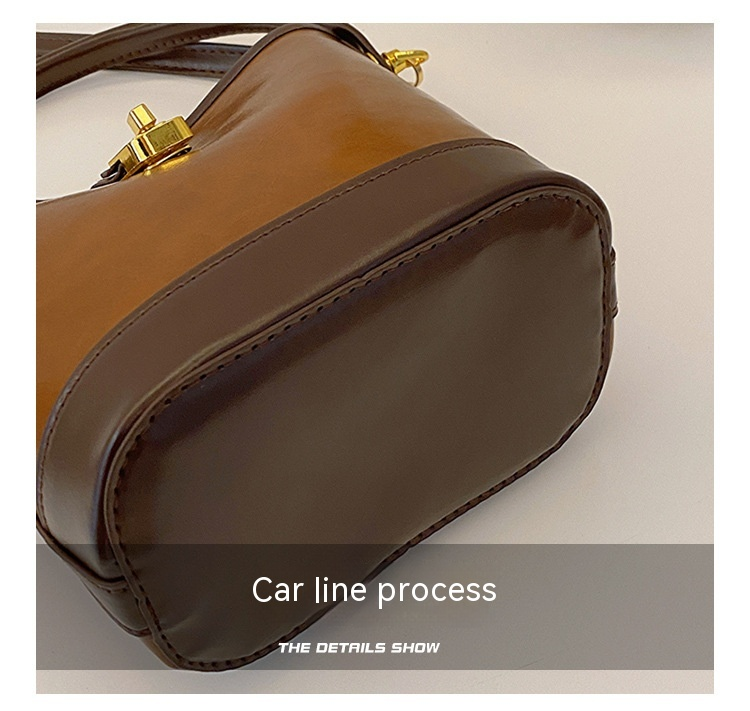 2024 New Women's Bag High End and Fashionable Handheld Bag Women's Retro and Simple Water Bucket Bag Small Cross Body Shoulder Bag_voghion.com