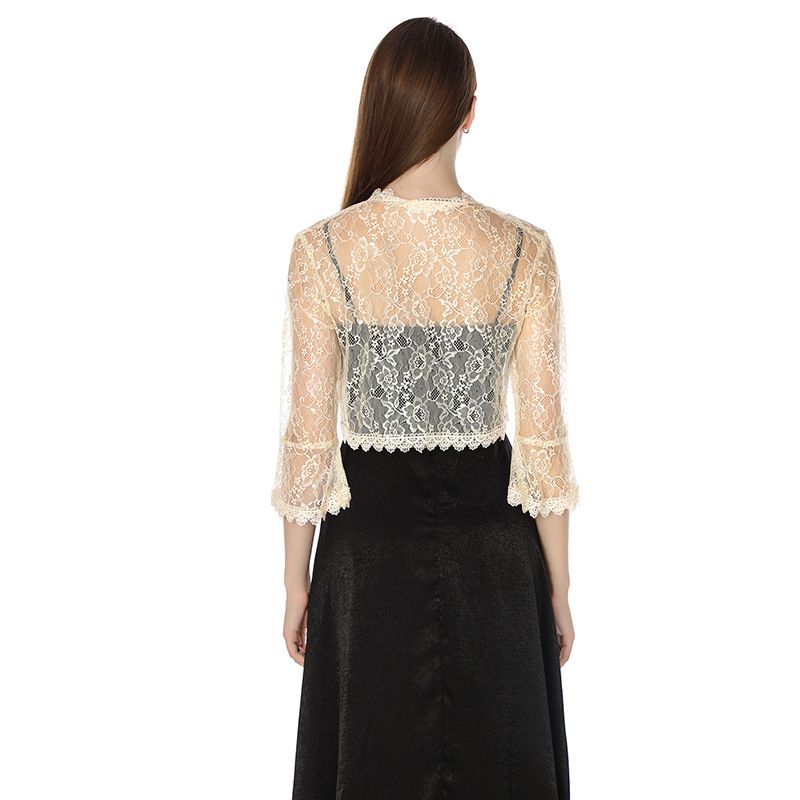 Robe de mariée élégante en dentelle, châle de demoiselle d'honneur, cheongsam, châle de soirée, mode féminine, petit gilet assorti_voghion.com