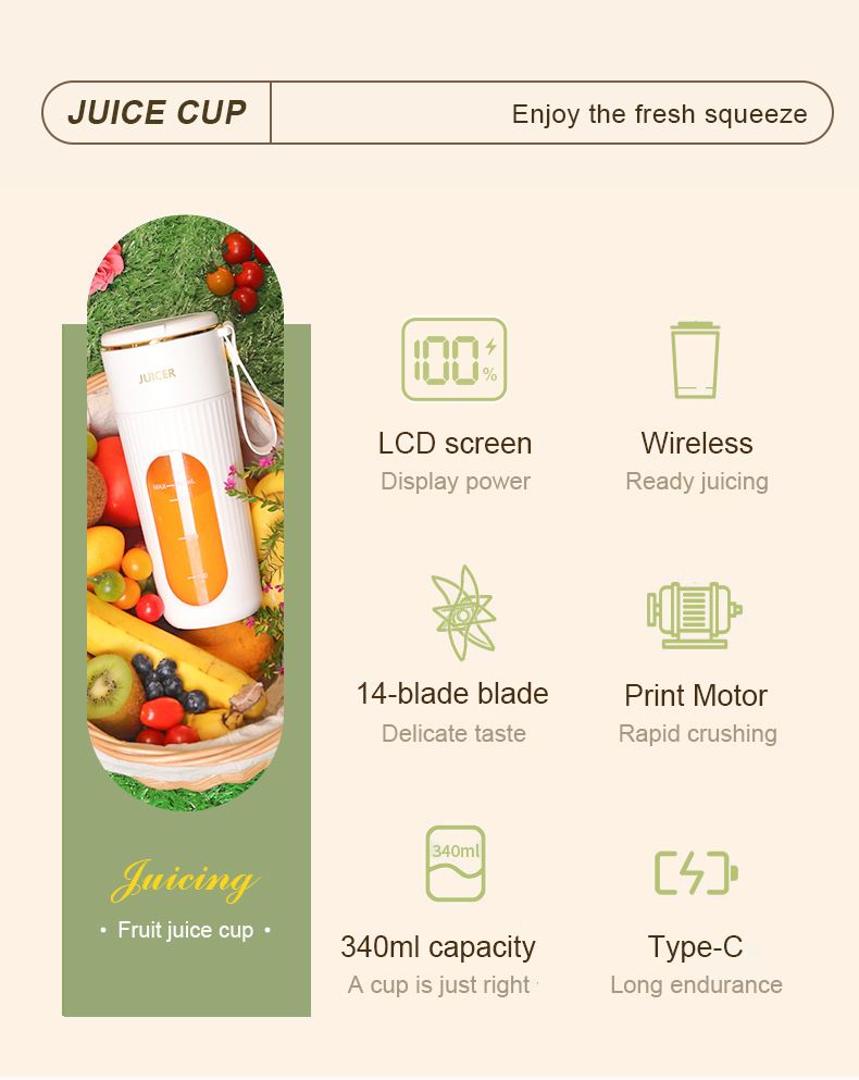 Multifunctional Electric Juicer - Portable Mixing Cup_voghion.com