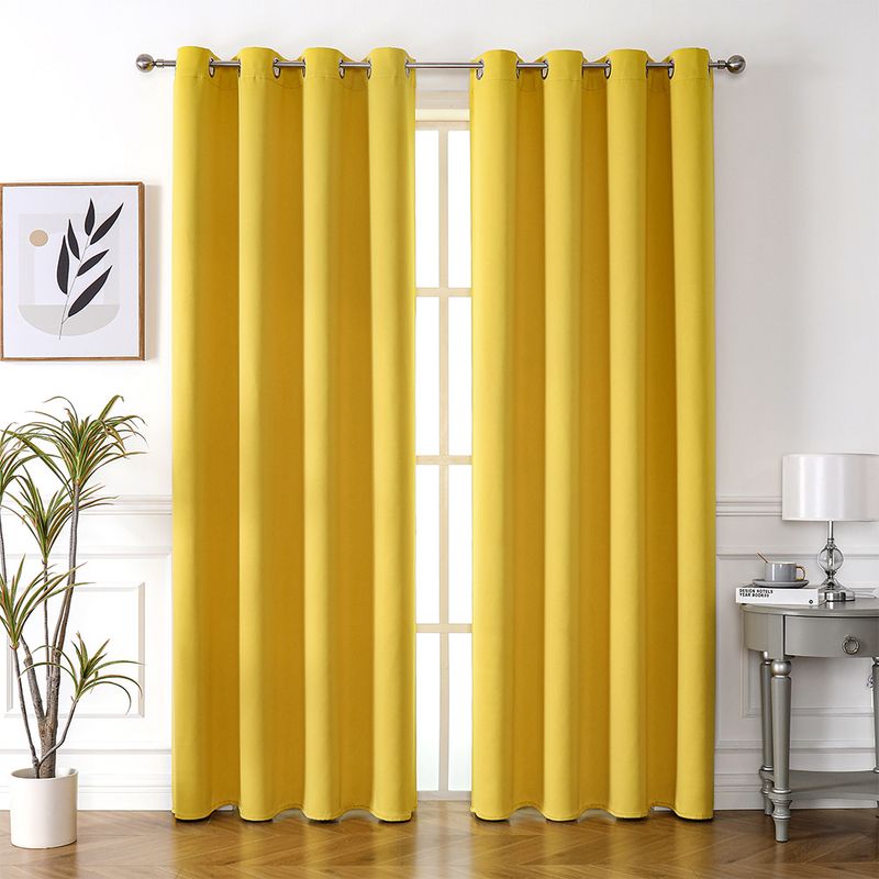 Solid Color Blackout Curtains - 100% Light Blocking & Thermal Insulated (Premium Dense Fabric, Ready-to-Hang Window Drapes For Home & Office)_voghion.com