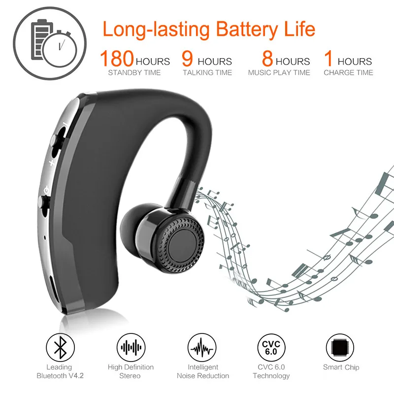 V9 Headphones 5.0 Bluetooth-compatible Earphone Handsfree Wireless Headset with Microphone Sports Earphones for Iphone Samsung_voghion.com