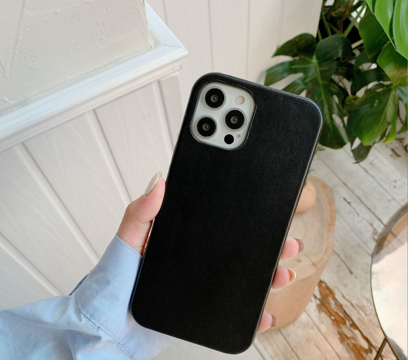 Mobile phone case Simple retro lambskin suitable for Apple iPhone15pro max/14/X half pack oil edge hard shell mobile phone case_voghion.com