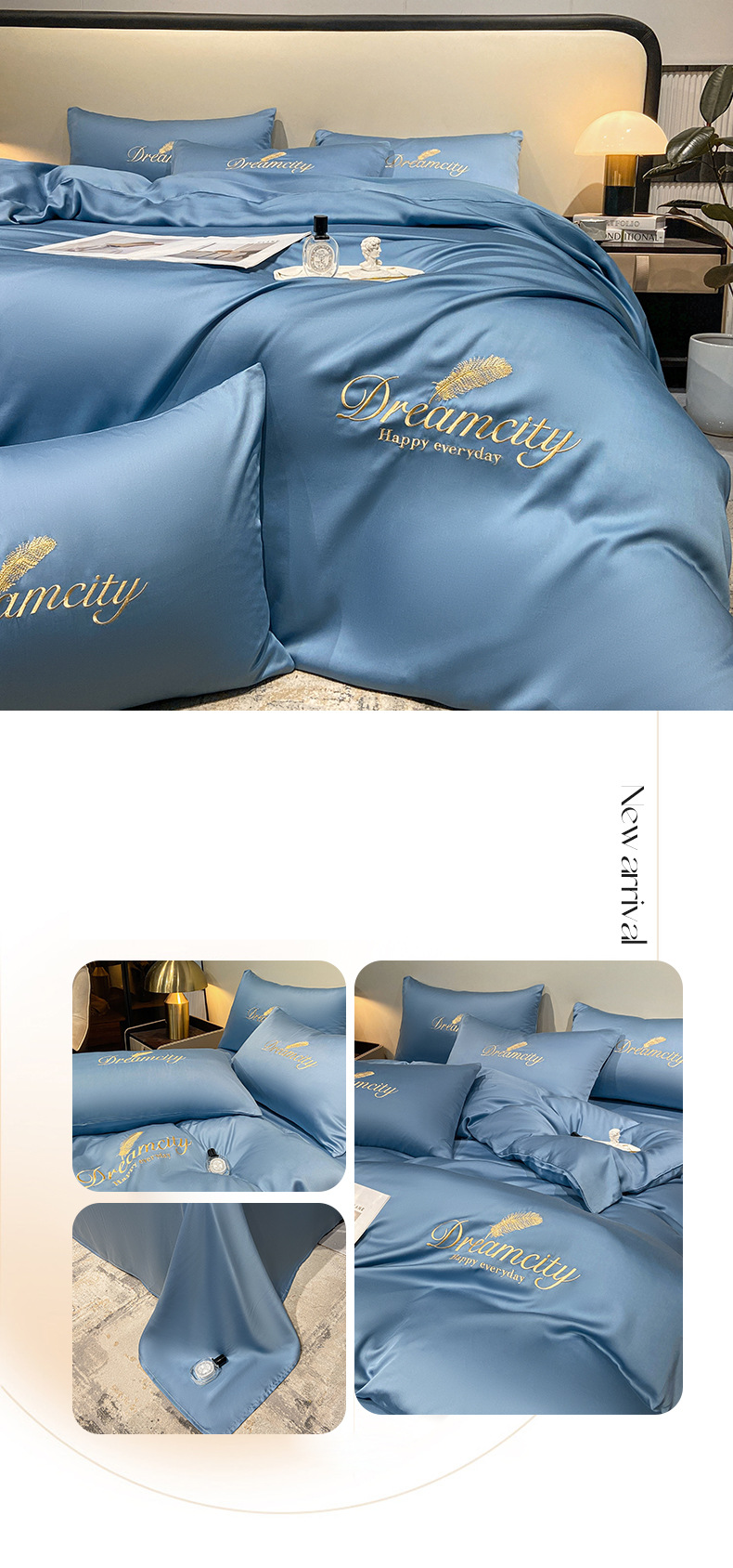 Ice silk high grade four piece set light luxury silky bed nude sleeping quilt cover spring and summer three piece set bed sheet bed sheet_voghion.com