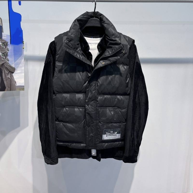 Abbigliamento da uomo Giacca larga in piumino Abbigliamento da lavoro Collo alto Stampa completa Caldo caldo Gilet in piumino_voghion.com