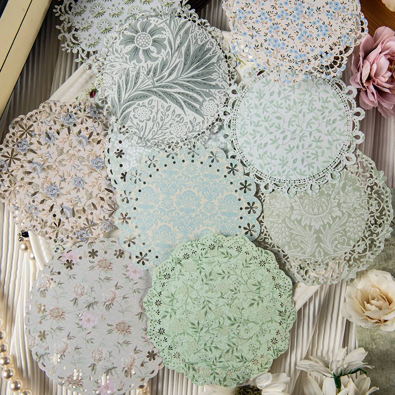 10 vellen/pak vintage bloemenstanspapierhouder, gemengd bloementhema, decoratieve collage-dagboekbenodigdheden_voghion.com