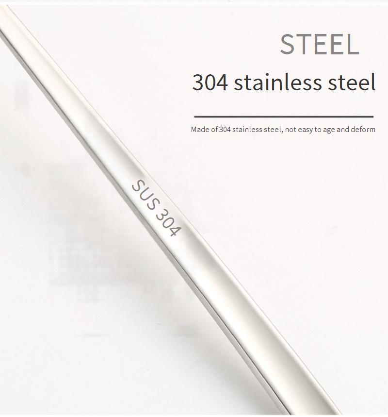 Ensemble de couverts haut de gamme en acier inoxydable 304, 8 pièces, couteau, fourchette, cuillère, baguettes, paille, pour les repas en plein air_voghion.com