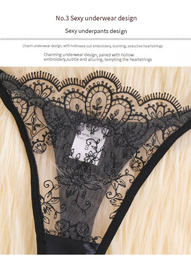 Women's Intimates Set High Grade Perspective Lace Eyelash Edge Flirting Temptation Sexy Bra_voghion.com