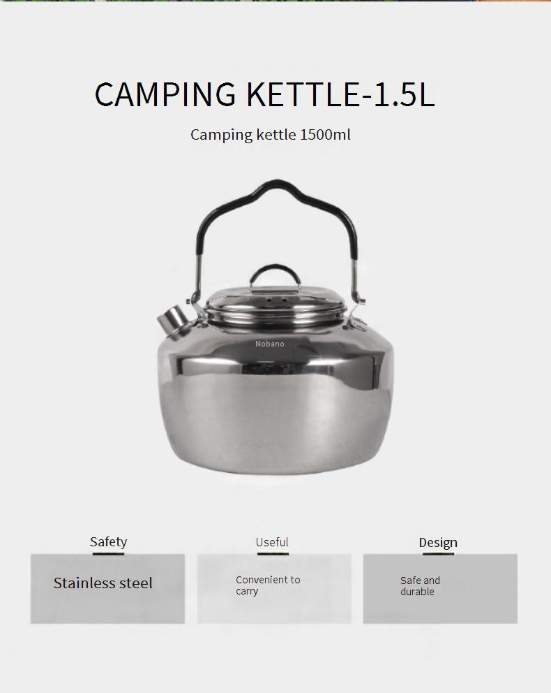 1,5-l-Camping-Wasserflasche aus Edelstahl – 304 lebensmittelecht und auslaufsicher – tragbarer Tee-/Kaffeekessel für den Außenbereich für Wanderpicknicks und Roadtrips_voghion.com