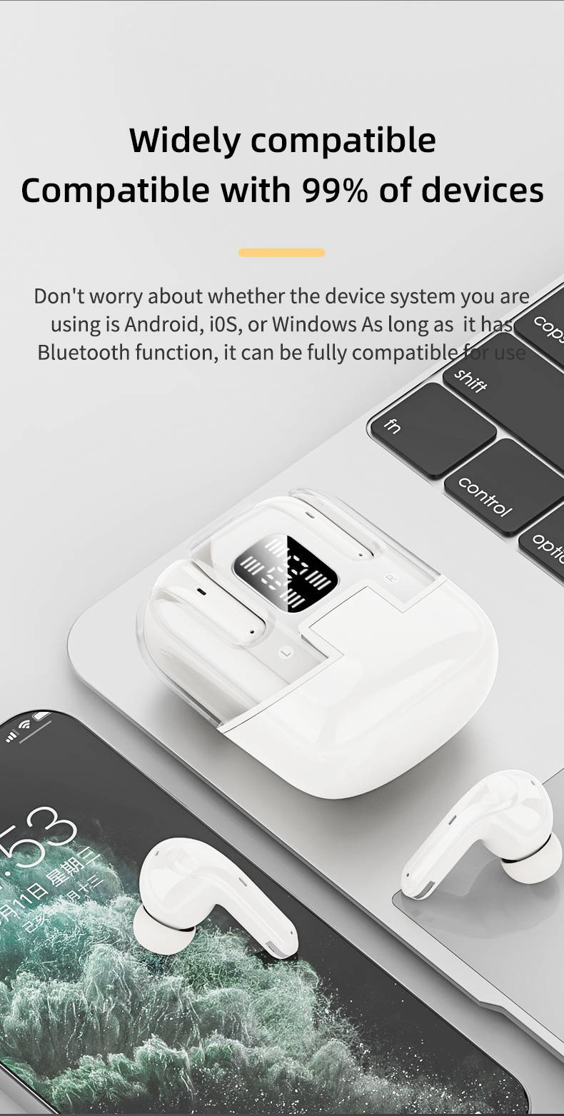 DX16 Space Cabin Design Bluetooth Headphones: Trendy 4-Piece Set With 2 Pairs Of Wireless Earbuds & Charging Case_voghion.com