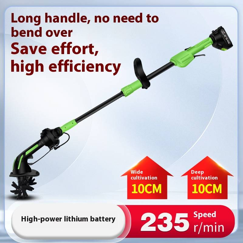 Cordless Electric Cultivator - Lightweight 0.6kg Handheld Tiller For Gardening, Weeding & Soil Loosening With 550W Motor & Detachable Tines_voghion.com