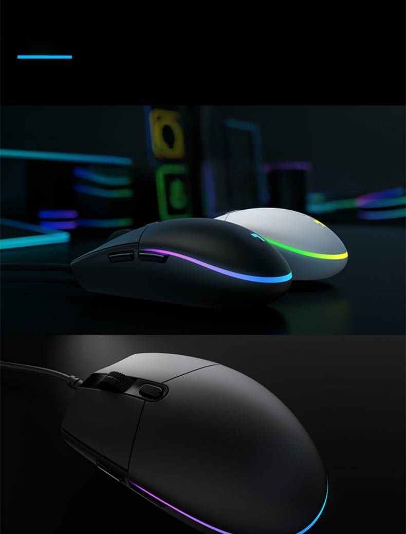 G304 Kabellose Gaming-Maus, ergonomisches 6-Tasten-Design, 4000 DPI einstellbar, 2,4 GHz USB-Empfänger, kompatibel mit PC/Laptop (Schwarz/Weiß/Lila/Blau)_voghion.com