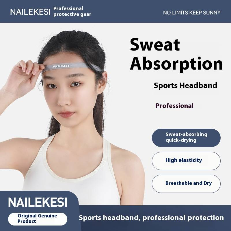 Elastyczna, antypoślizgowa opaska na głowę odprowadzająca pot dla kobiet i mężczyzn – do jogi, biegania, fitnessu i sportu – oddychająca i wygodna (czarna, szara, niebieska)_voghion.com