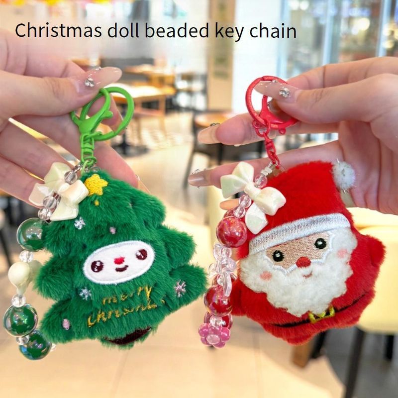 Niedlicher Weihnachtsmann-Plüsch-Schlüsselanhänger, Ornament, kreativer Rucksack und Federmäppchen, Charme, festliches Weihnachtsgeschenk für Kinder, Freunde, Kollegen_voghion.com